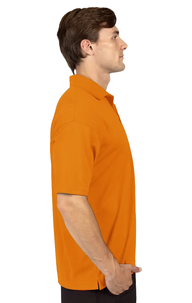 MENS AVENGER MICRO PIQUE S/S POLO SAFETY ORANGE 2 EXTRA LARGE SOLID