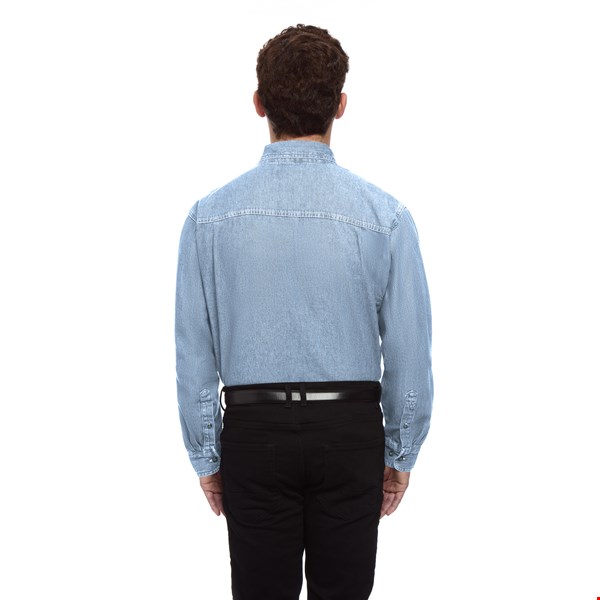 MENS LONG SLEEVE PREMIUM DENIM  -  FADED BLUE 2 EXTRA LARGE SOLID