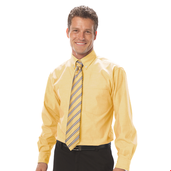 MENS LONG SLEEVE OXFORD ###  -  MAIZE 2 EXTRA LARGE SOLID