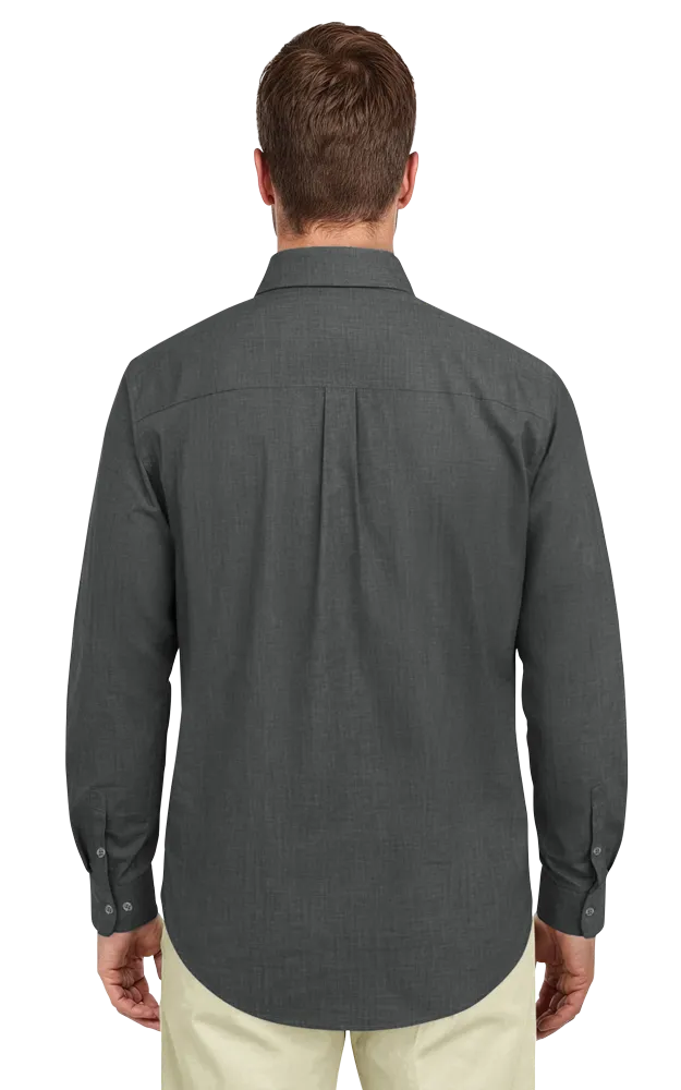 MEN'S CROSS-WEAVE L/S SHIRTL  -  CHARCOAL 2 EXTRA LARGE SOLID