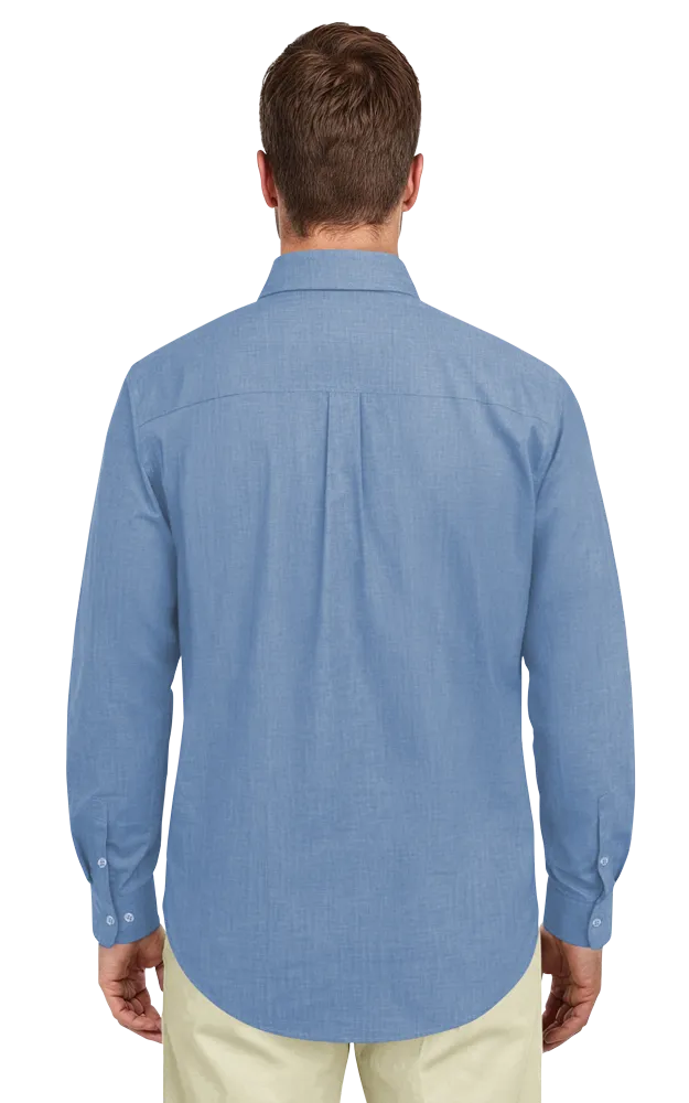 MEN'S CROSS-WEAVE L/S SHIRTL  -  LIGHT BLUE 2 EXTRA LARGE SOLID