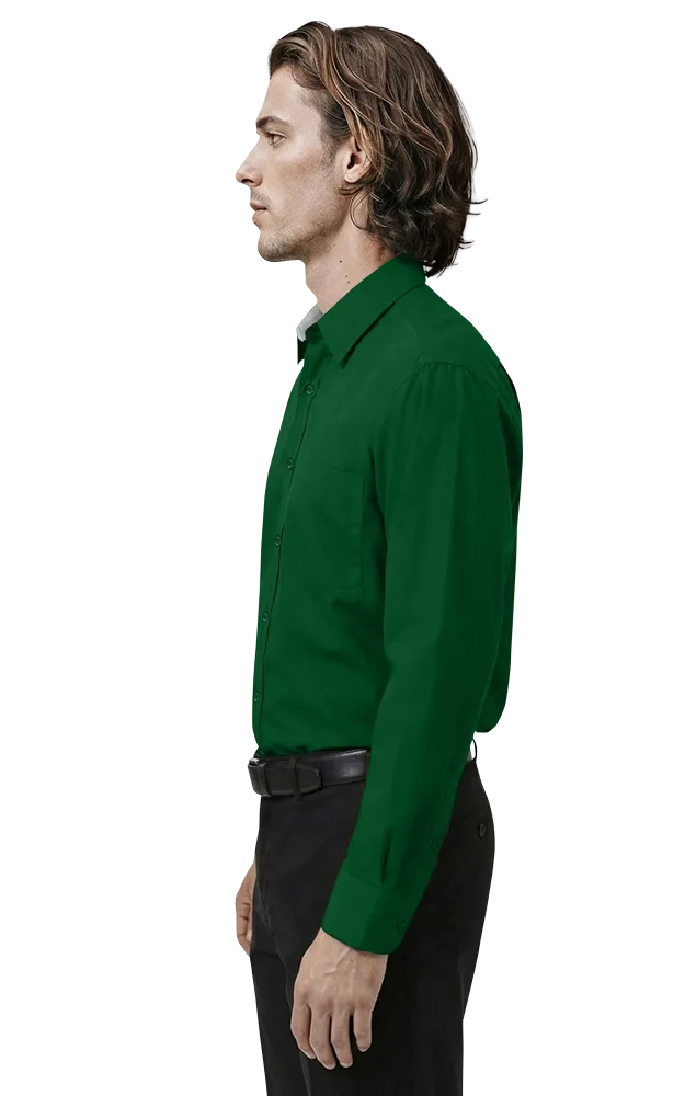 MENS L/S PEACHED FINE LINE TWILL  -  HUNTER 2 EXTRA LARGE SOLID