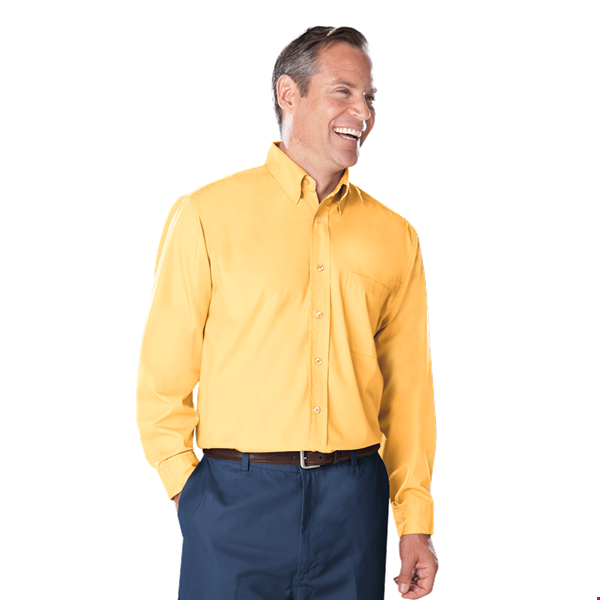 MENS L/S PEACHED FINE LINE TWILL  -  MAIZE 2 EXTRA LARGE SOLID