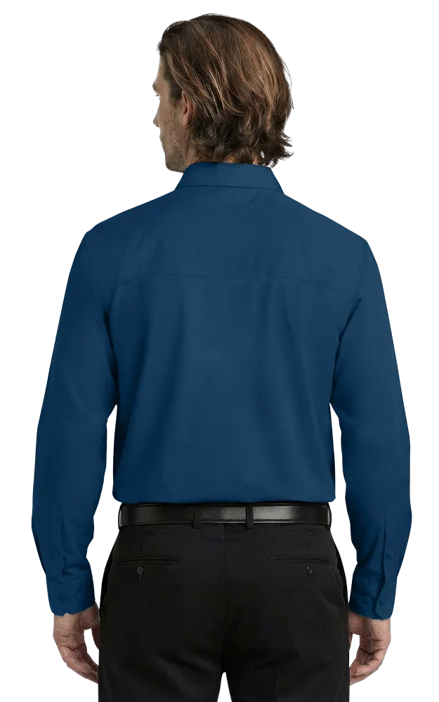 MENS L/S PEACHED FINE LINE TWILL  -  NAVY 2 EXTRA LARGE SOLID