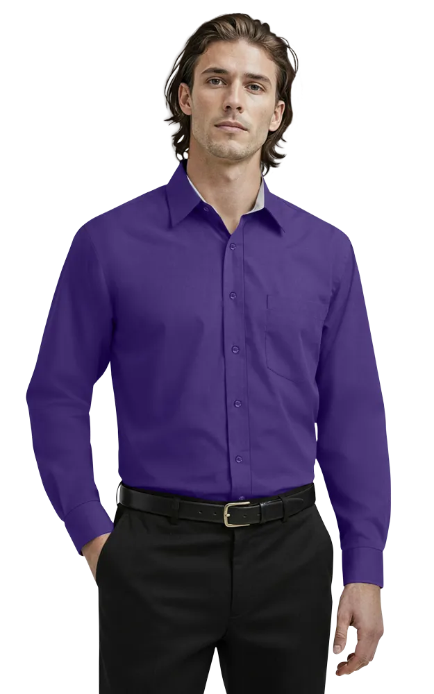 MENS L/S PEACHED FINE LINE TWILL ### - PURPLE 2 EXTRA LARGE SOLID
