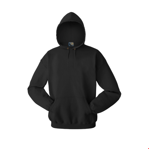 ADULT FLEECE PULLOVER HOODIE  -  BLACK 2 EXTRA LARGE SOLID