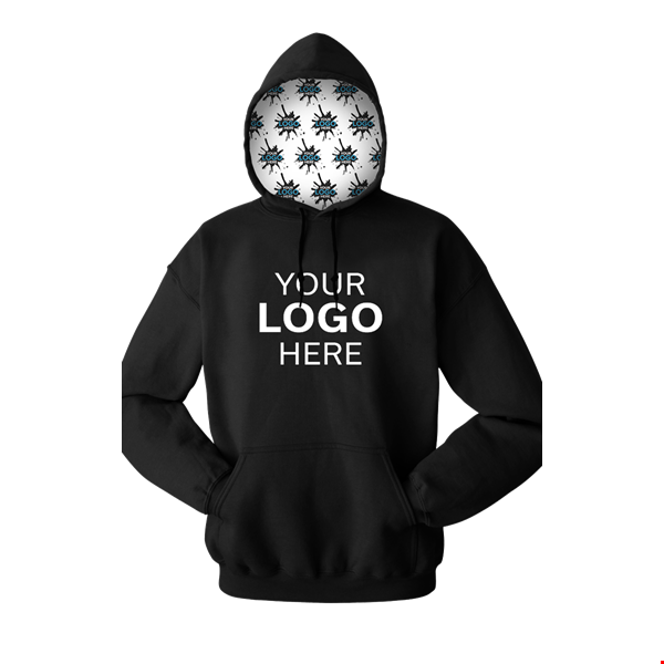 YOUR LOGO HERE FLEECE PULLOVER HOODIE BLACK 2 EXTRA LARGE SOLID