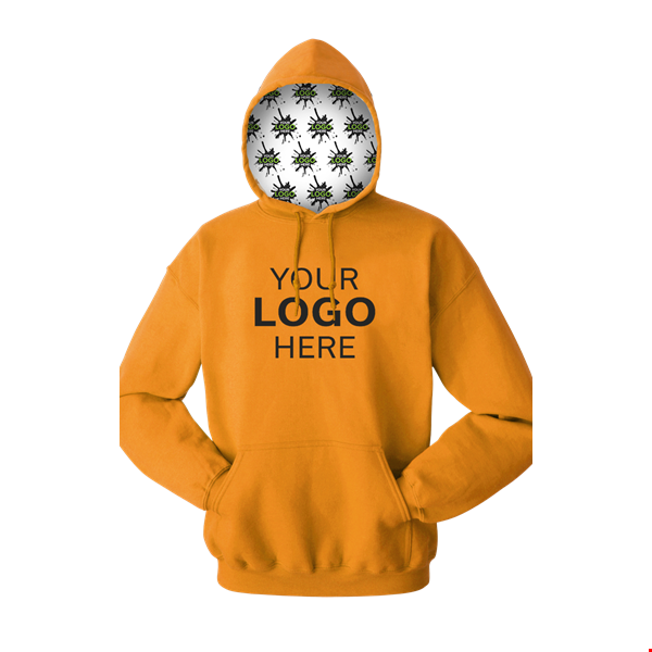 YOUR LOGO HERE FLEECE PULLOVER HOODIE GOLD 2 EXTRA LARGE SOLID