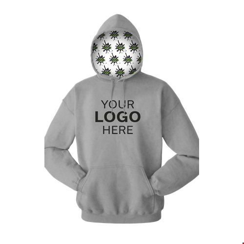 YOUR LOGO HERE FLEECE PULLOVER HOODIE GREY HEATHER 2 EXTRA LARGE SOLID