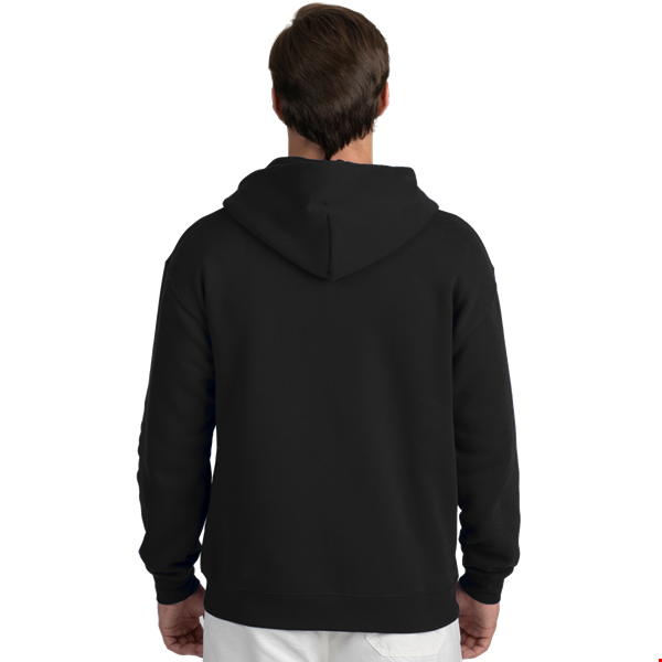 ADULT FLEECE ZIP FRONT HOODIE  -  BLACK 3 EXTRA LARGE SOLID