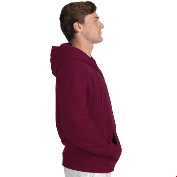 ADULT FLEECE ZIP FRONT HOODIE  -  BURGUNDY 2 EXTRA LARGE SOLID