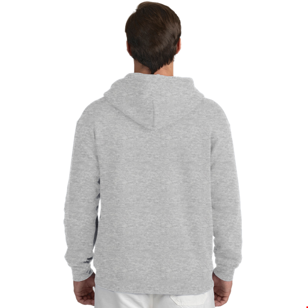 ADULT FLEECE ZIP FRONT HOODIE  -  HEATHER GREY 2 EXTRA LARGE SOLID