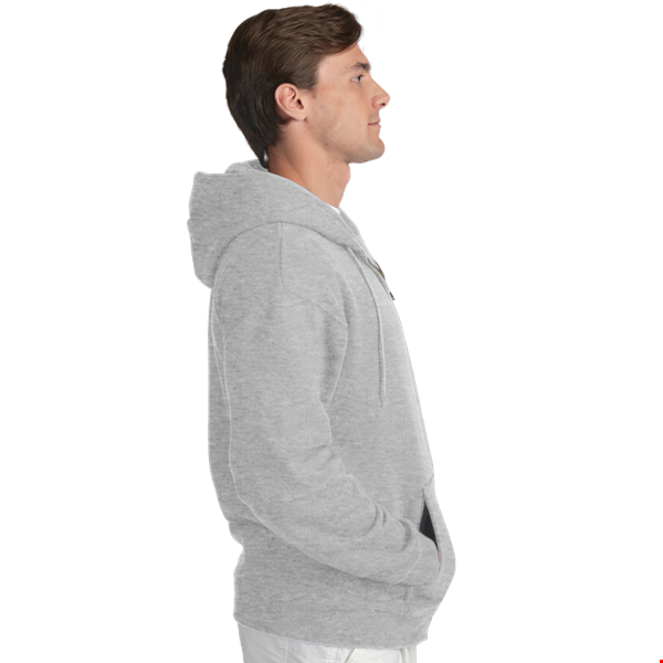 ADULT FLEECE ZIP FRONT HOODIE  -  HEATHER GREY 2 EXTRA LARGE SOLID