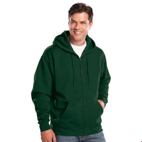 ADULT FLEECE ZIP FRONT HOODIE  -  HUNTER 2 EXTRA LARGE SOLID