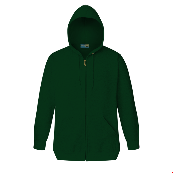 ADULT FLEECE ZIP FRONT HOODIE  -  HUNTER 2 EXTRA LARGE SOLID