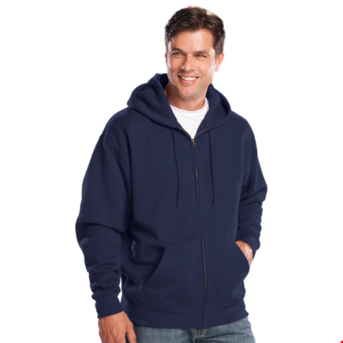 ADULT FLEECE ZIP FRONT HOODIE  -  NAVY 2 EXTRA LARGE SOLID