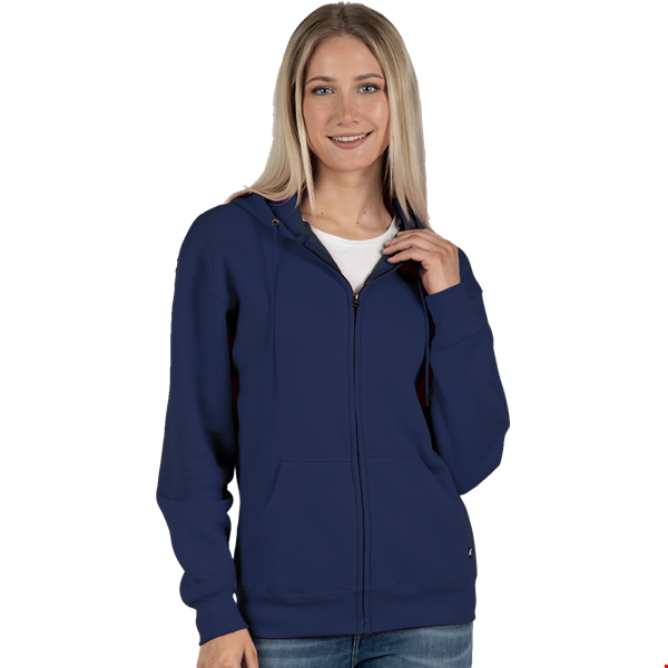 ADULT FLEECE ZIP FRONT HOODIE  -  NAVY 2 EXTRA LARGE SOLID