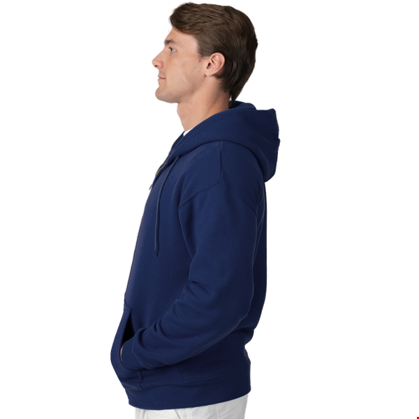 ADULT FLEECE ZIP FRONT HOODIE  -  NAVY 2 EXTRA LARGE SOLID