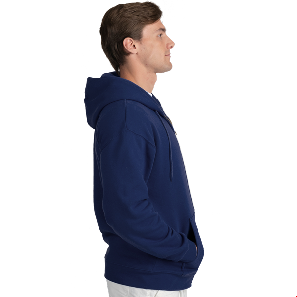 ADULT FLEECE ZIP FRONT HOODIE  -  NAVY 2 EXTRA LARGE SOLID