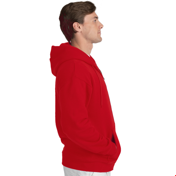 ADULT FLEECE ZIP FRONT HOODIE  -  RED 2 EXTRA LARGE SOLID