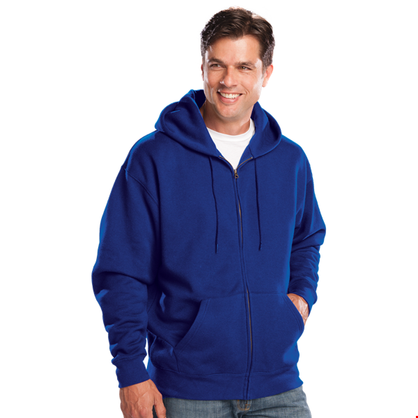 ADULT FLEECE ZIP FRONT HOODIE  -  ROYAL 2 EXTRA LARGE SOLID