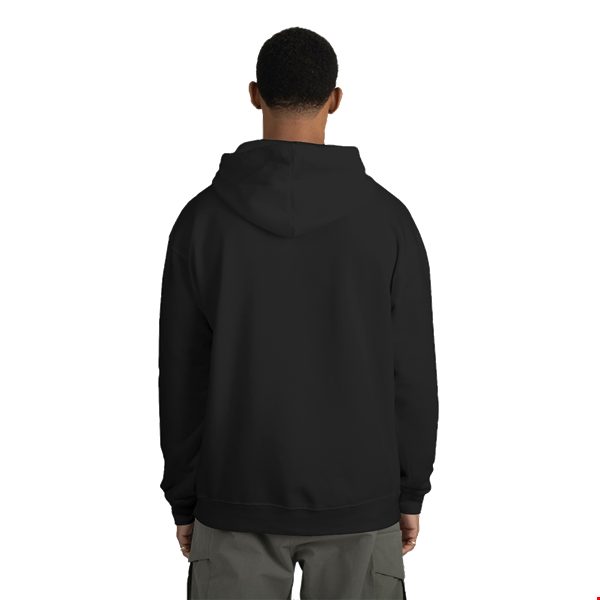 ADULT FLEECE PULL OVER HOODIE BLACK 2 EXTRA LARGE SOLID