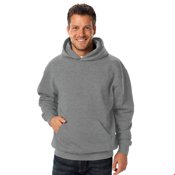 ADULT FLEECE PULL OVER HOODIE DARK HEATHER GREY 2 EXTRA LARGE SOLID