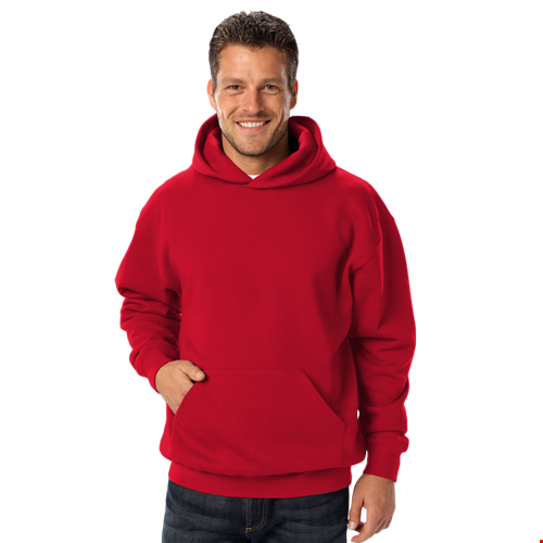 ADULT FLEECE PULL OVER HOODIE RED 2 EXTRA LARGE SOLID