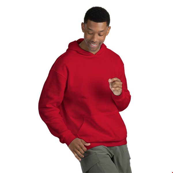 ADULT FLEECE PULL OVER HOODIE RED 2 EXTRA LARGE SOLID