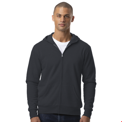 ADULT FLEECE ZIP FRONT HOODIE CARBON 2 EXTRA LARGE SOLID