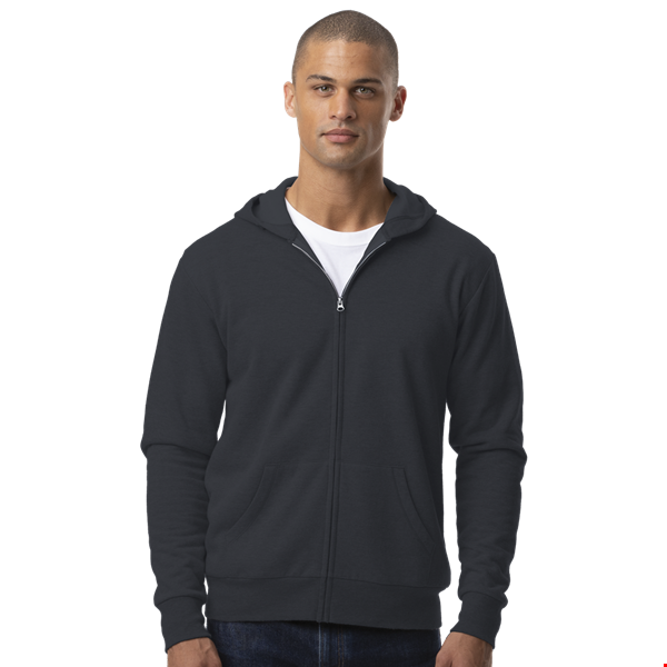 ADULT FLEECE ZIP FRONT HOODIE CARBON 2 EXTRA LARGE SOLID