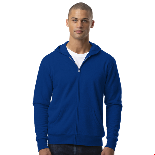 ADULT FLEECE ZIP FRONT HOODIE ROYAL 2 EXTRA LARGE SOLID