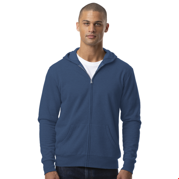 ADULT FLEECE ZIP FRONT HOODIE SLATE 2 EXTRA LARGE SOLID