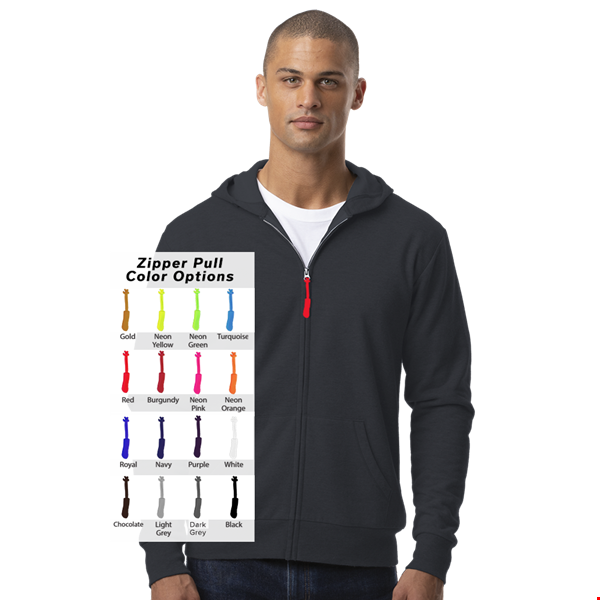 CUSTOM ZIPPER PULL ESSEX ZIP FRONT HOODIE CARBON 2 EXTRA LARGE SOLID