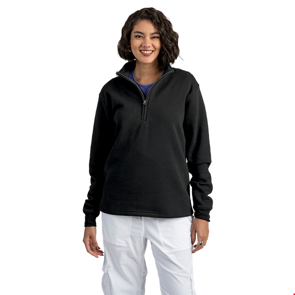 1/4 ZIP WESTPORT PULL OVER ESSENTIAL FLEECE BLACK 2 EXTRA LARGE SOLID