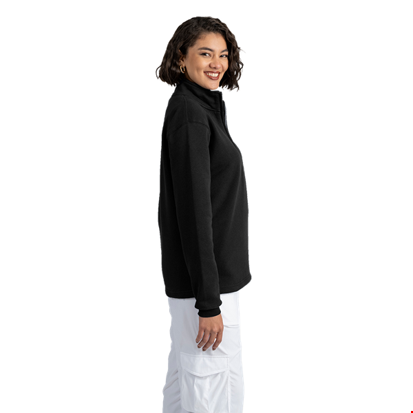 1/4 ZIP WESTPORT PULL OVER ESSENTIAL FLEECE BLACK 2 EXTRA LARGE SOLID