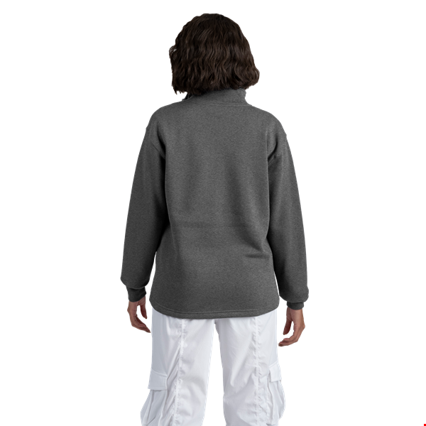 1/4 ZIP WESTPORT PULL OVER ESSENTIAL FLEECE DARK HEATHER GREY 2 EXTRA LARGE SOLID