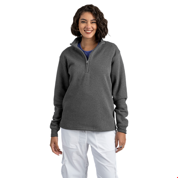 1/4 ZIP WESTPORT PULL OVER ESSENTIAL FLEECE DARK HEATHER GREY 2 EXTRA LARGE SOLID