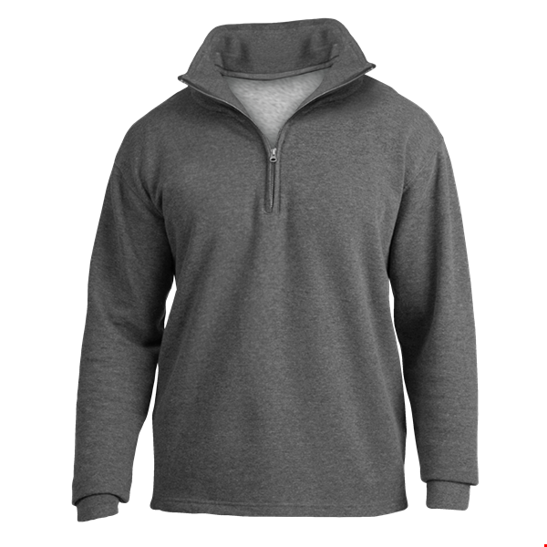1/4 ZIP WESTPORT PULL OVER ESSENTIAL FLEECE DARK HEATHER GREY 2 EXTRA LARGE SOLID