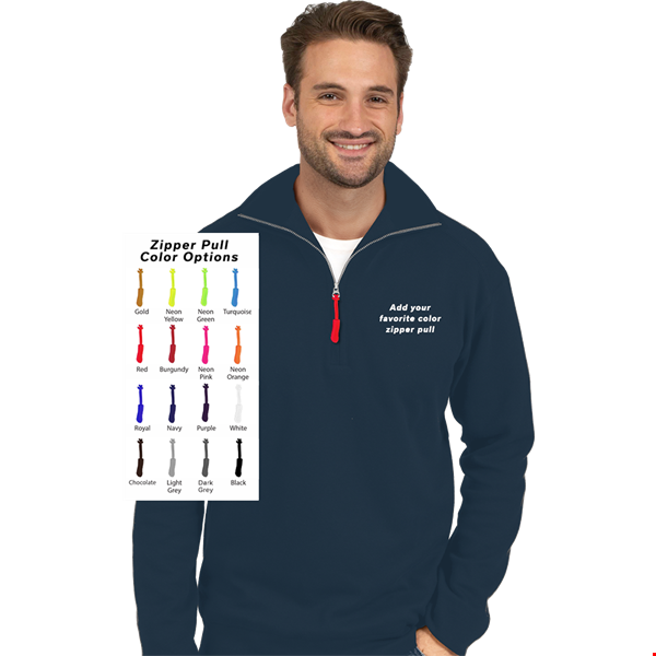 CUSTOM ZIPPER PULL 1/4 ZIP PULLOVER NAVY 2 EXTRA LARGE SOLID