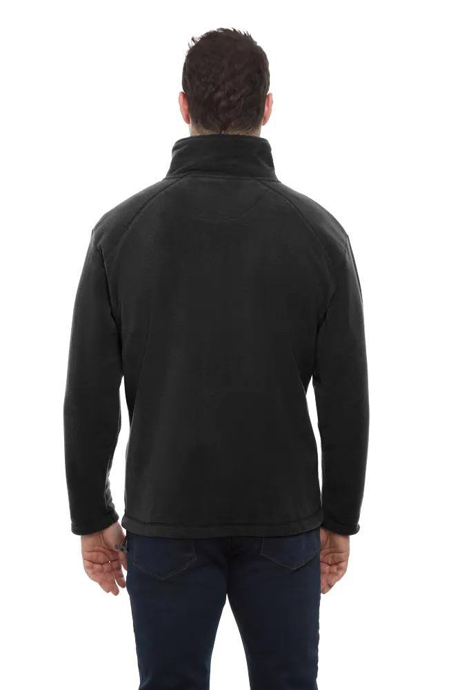 MENS POLAR FLEECE JACKET  -  BLACK 2 EXTRA LARGE SOLID