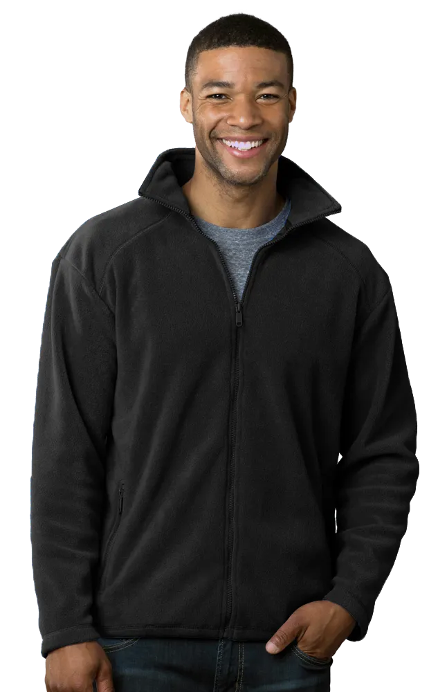 MENS POLAR FLEECE JACKET  -  BLACK 2 EXTRA LARGE SOLID