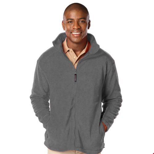 MENS POLAR FLEECE JACKET  -  GREY 2 EXTRA LARGE SOLID