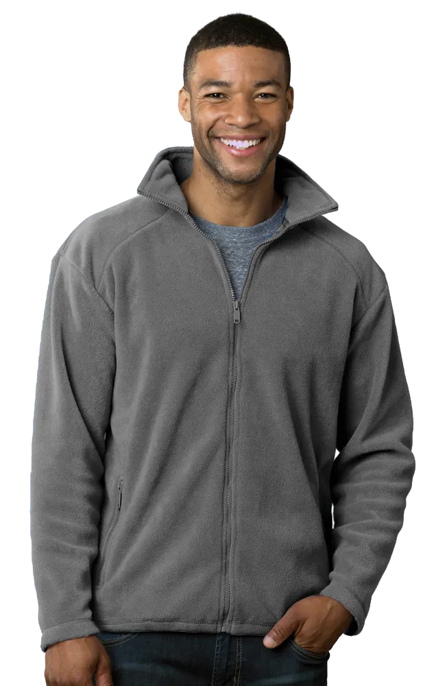 MENS POLAR FLEECE JACKET  -  GREY 2 EXTRA LARGE SOLID