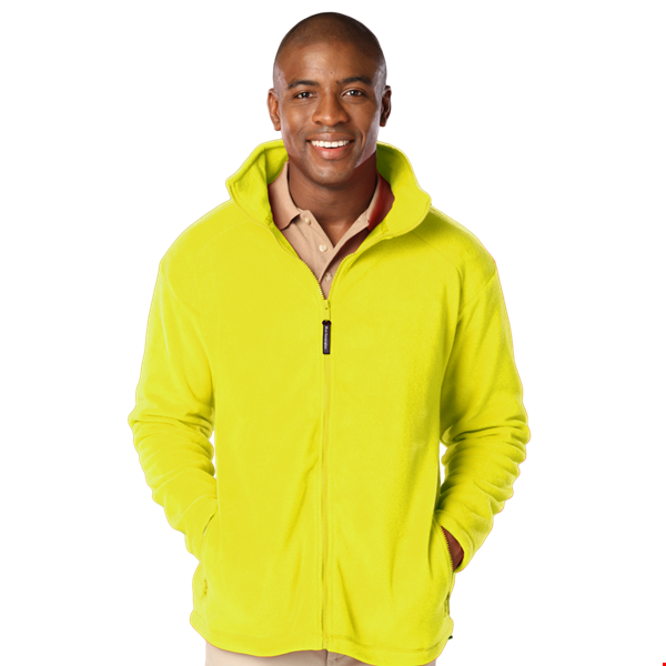 MENS POLAR FLEECE JACKET###  -  YELLOW 2 EXTRA LARGE SOLID