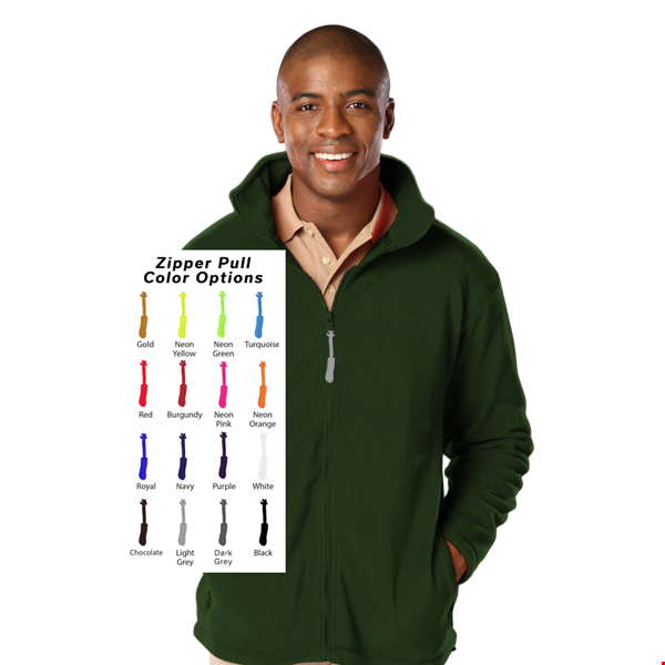 CUSTOM ZIPPER PULL POLAR FLEECE JACKET HUNTER 2 EXTRA LARGE SOLID