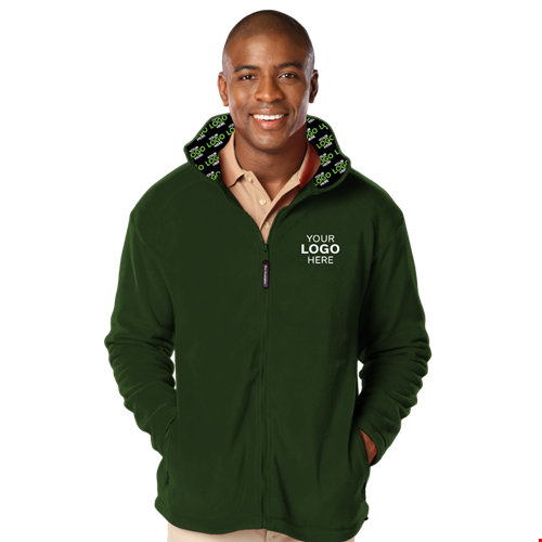 YOUR LOGO HERE MENS POLAR FLEECE JACKET HUNTER 2 EXTRA LARGE SOLID