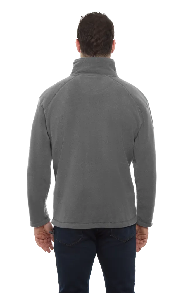ADULT POLAR FLEECE L/S  1/2 ZIP PULLOVER  -  GREY 2 EXTRA LARGE SOLID