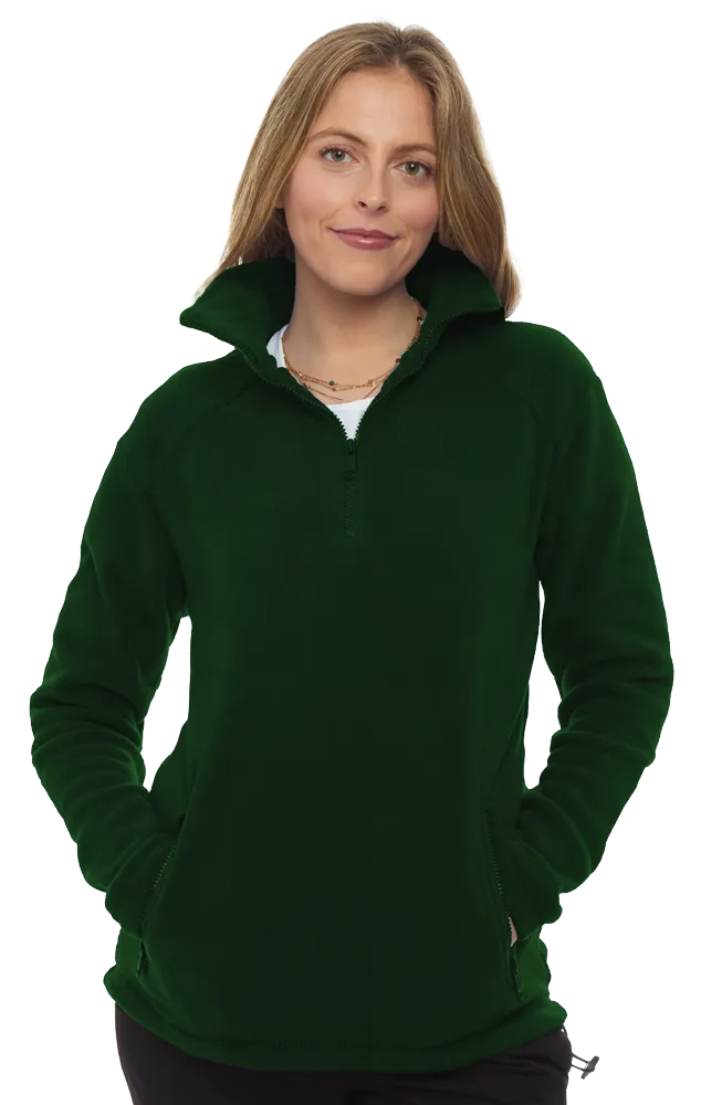 ADULT POLAR FLEECE L/S 1/2 ZIP PULLOVER  -  HUNTER 2 EXTRA LARGE SOLID