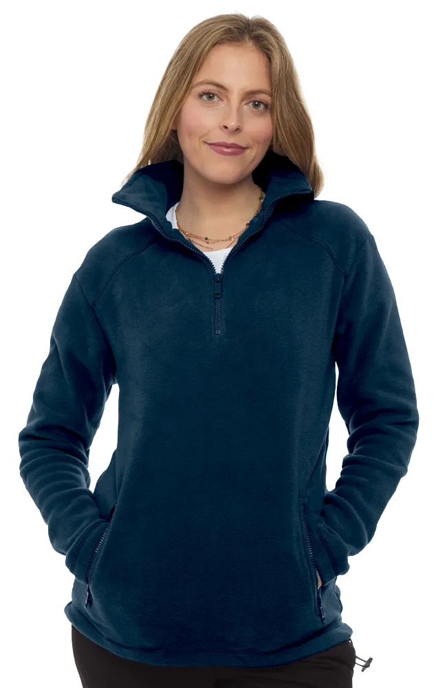 ADULT POLAR FLEECE L/S 1/2 ZIP PULLOVER -  NAVY 2 EXTRA LARGE SOLID